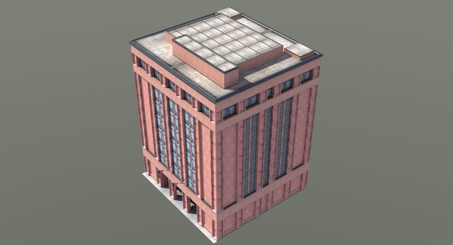 Office Library Building Low-poly 3D model_27