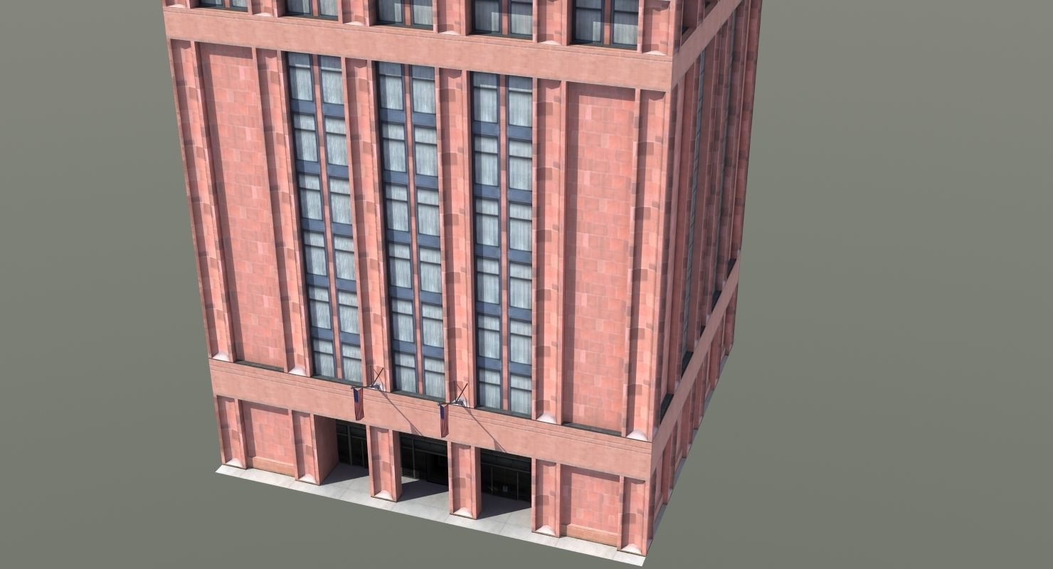 Office Library Building Low-poly 3D model_25