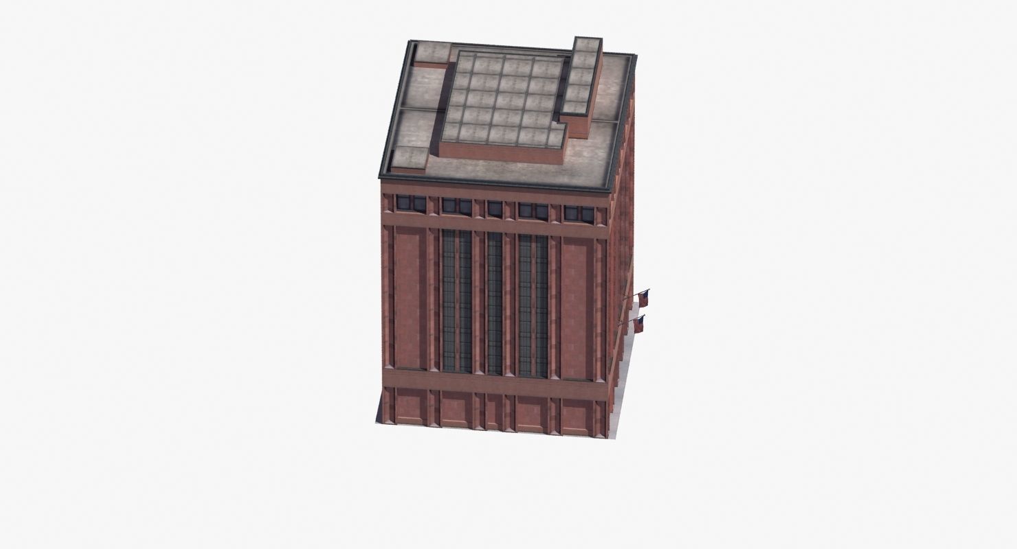 Office Library Building Low-poly 3D model_42