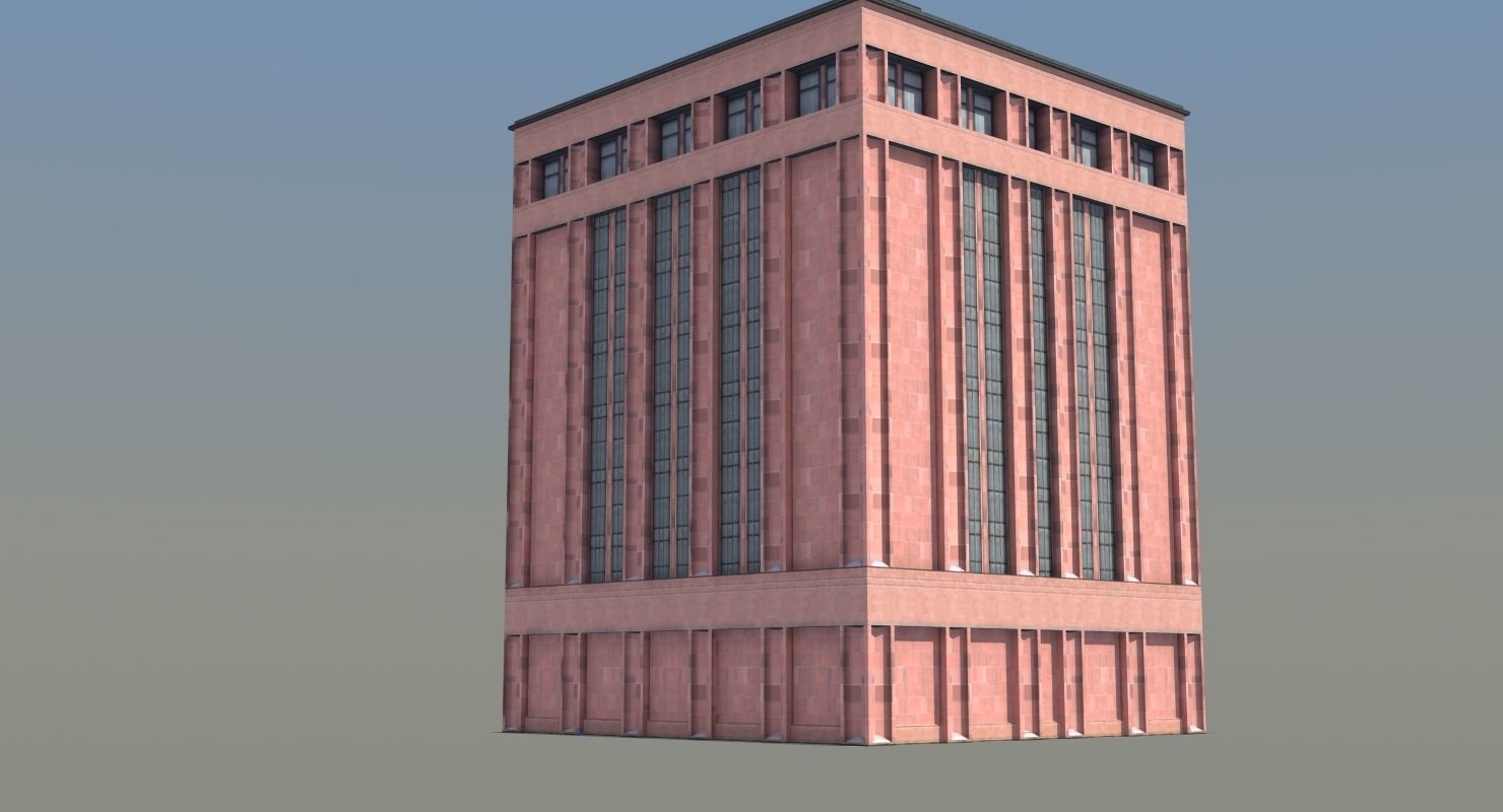 Office Library Building Low-poly 3D model_21