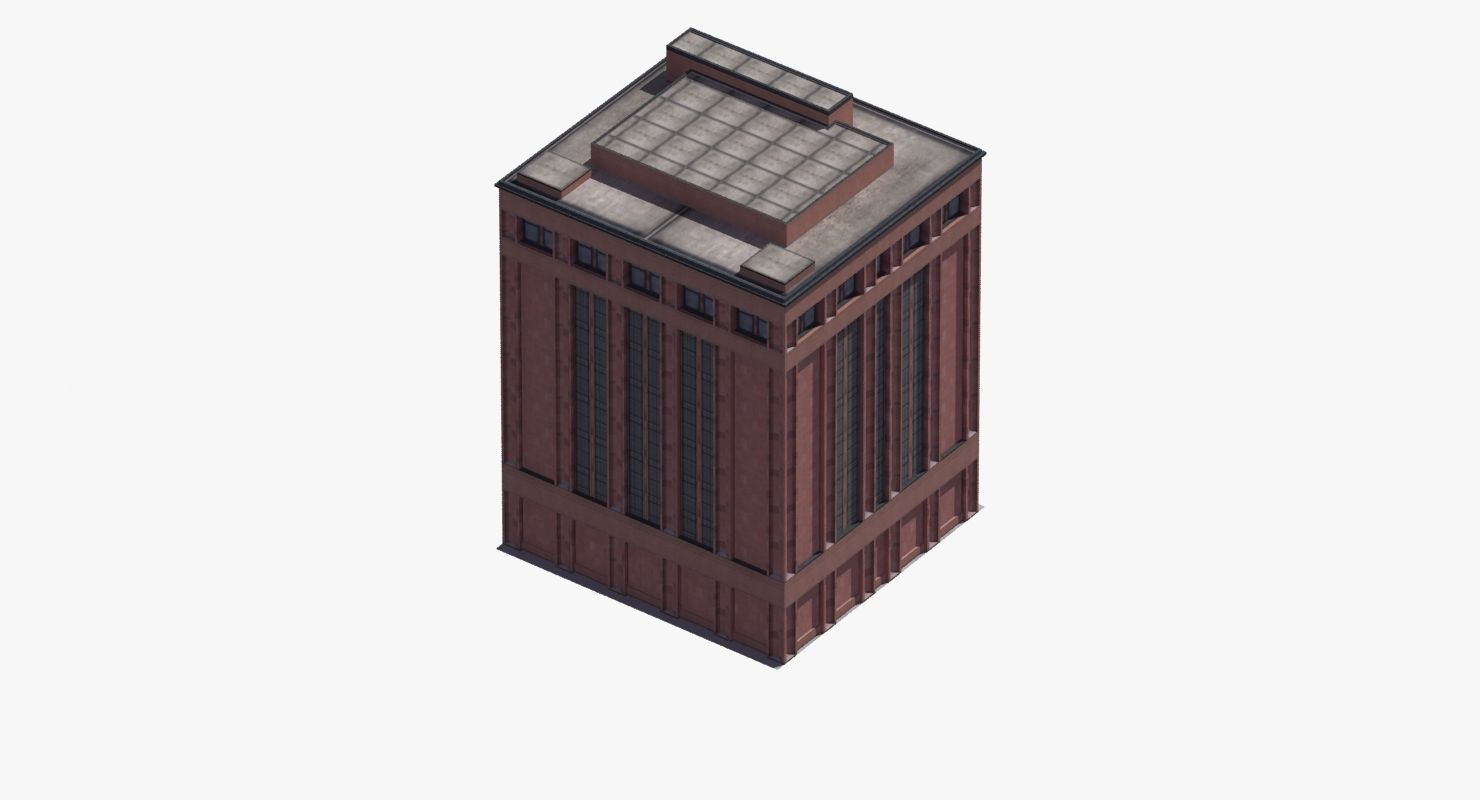Office Library Building Low-poly 3D model_45