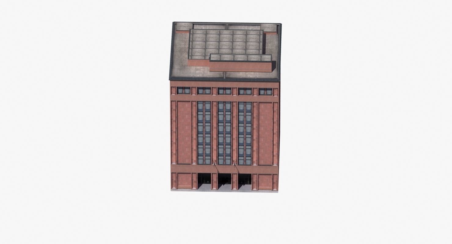 Office Library Building Low-poly 3D model_34