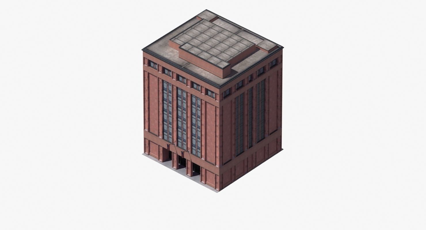 Office Library Building Low-poly 3D model_55