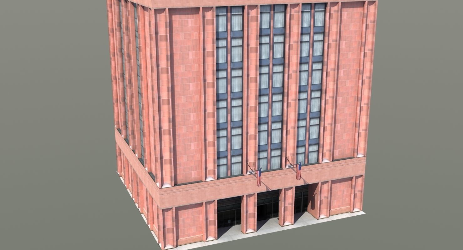 Office Library Building Low-poly 3D model_23