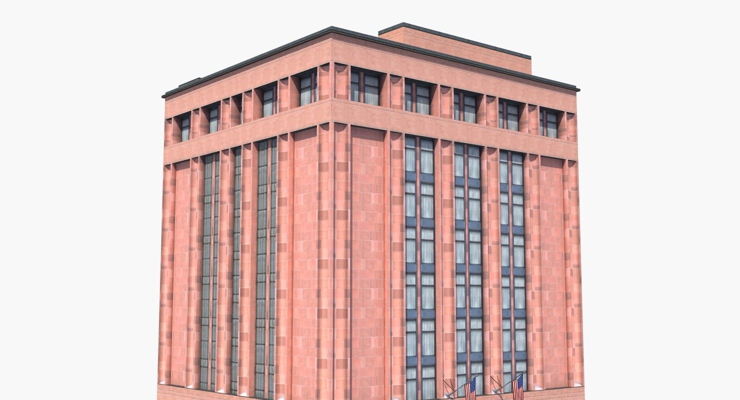 Office Library Building Low-poly 3D model_28
