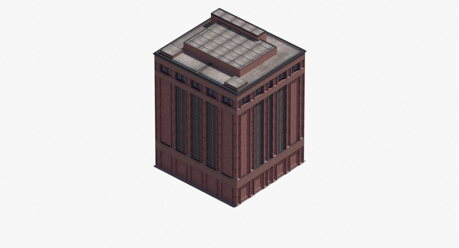Office Library Building Low-poly 3D model_33