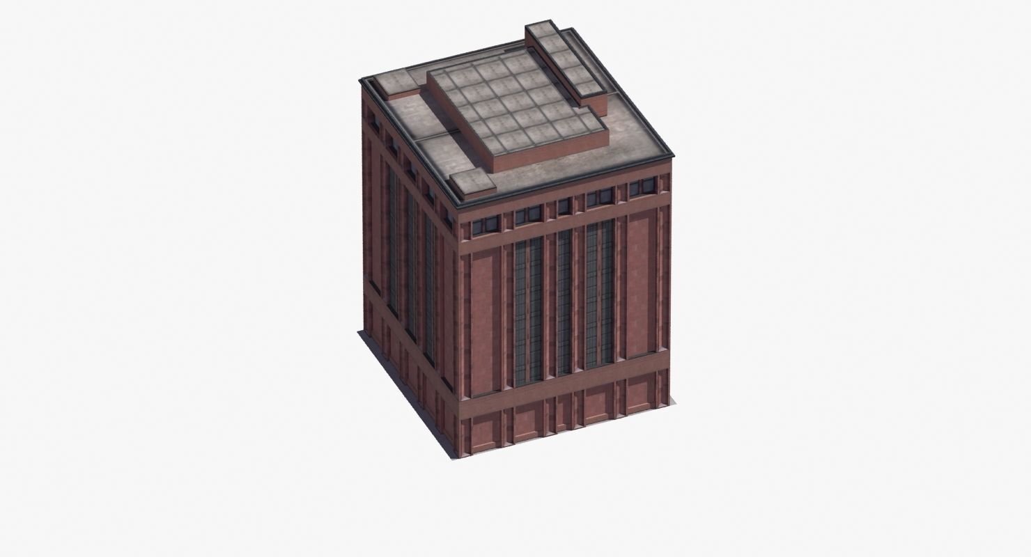 Office Library Building Low-poly 3D model_43