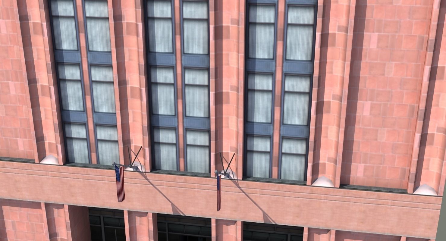 Office Library Building Low-poly 3D model_3