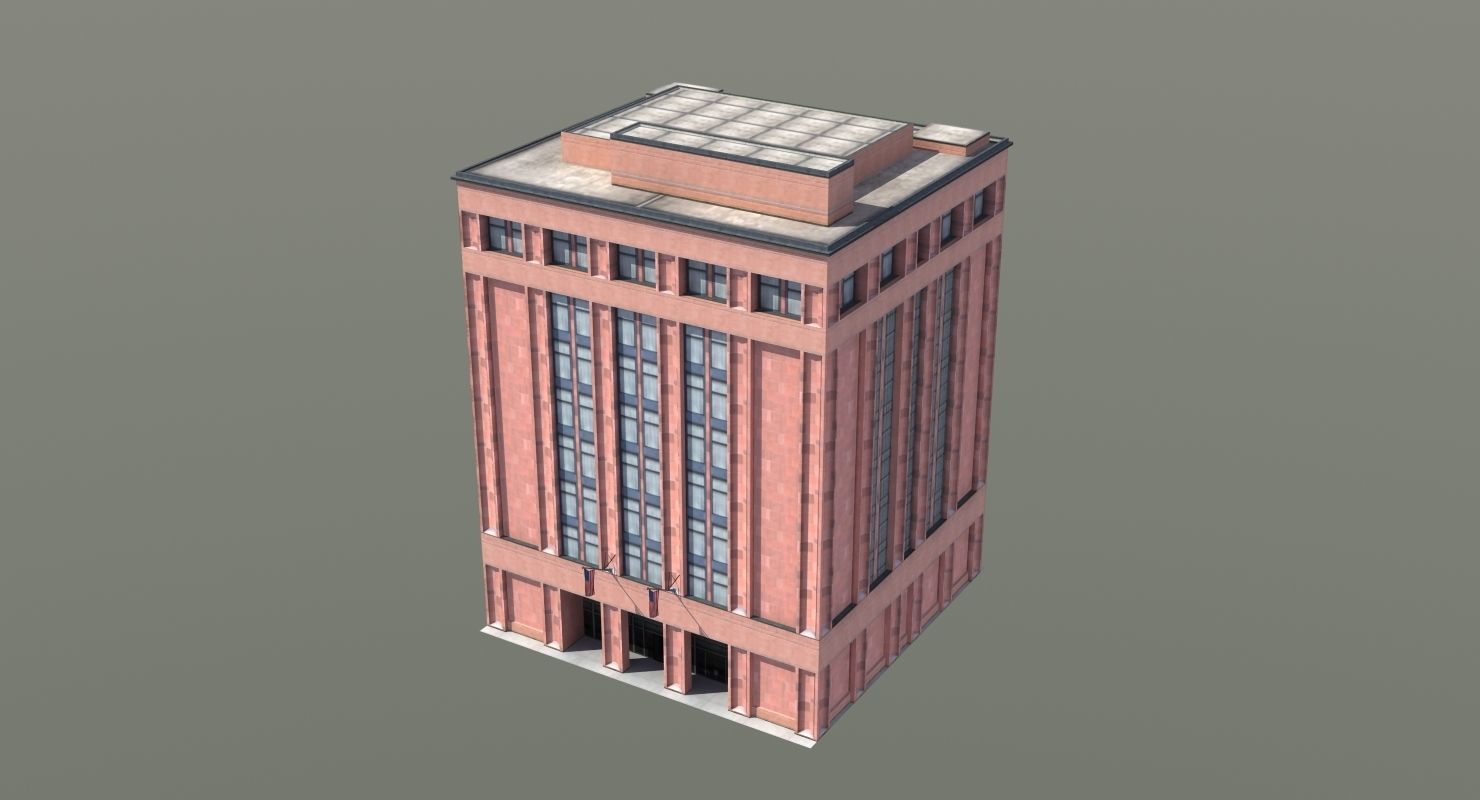 Office Library Building Low-poly 3D model_19