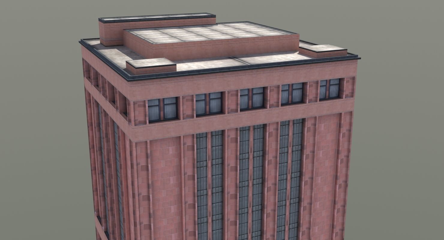 Office Library Building Low-poly 3D model_24