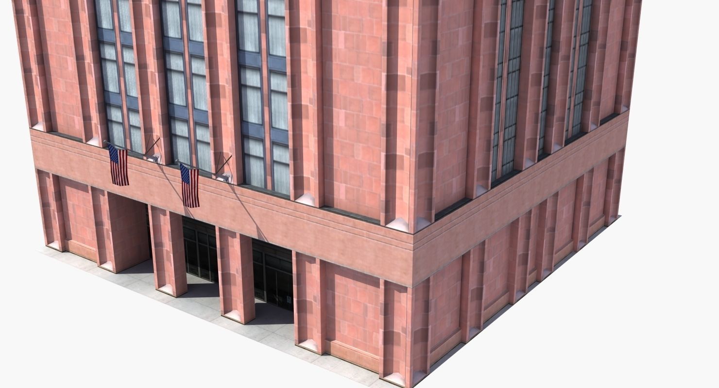 Office Library Building Low-poly 3D model_26