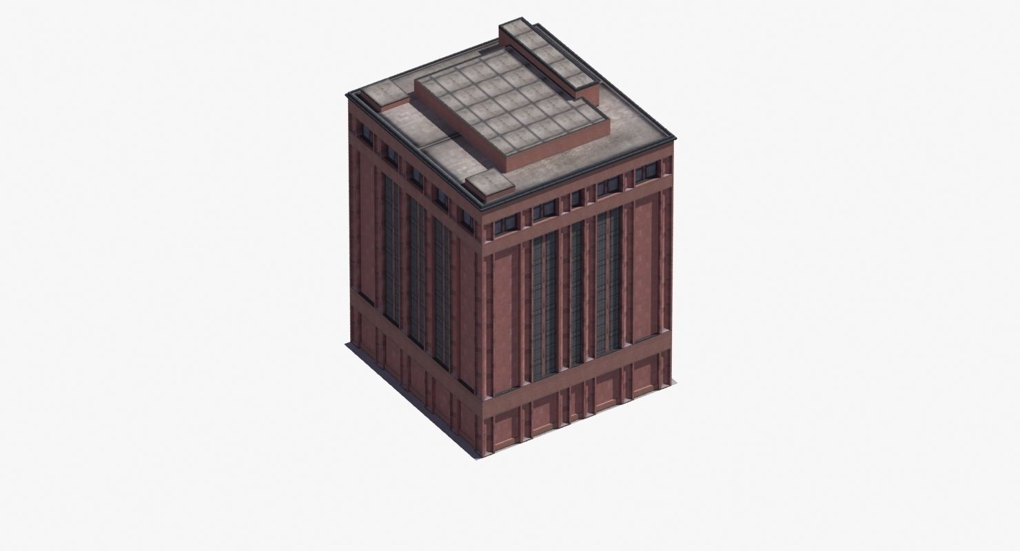 Office Library Building Low-poly 3D model_50