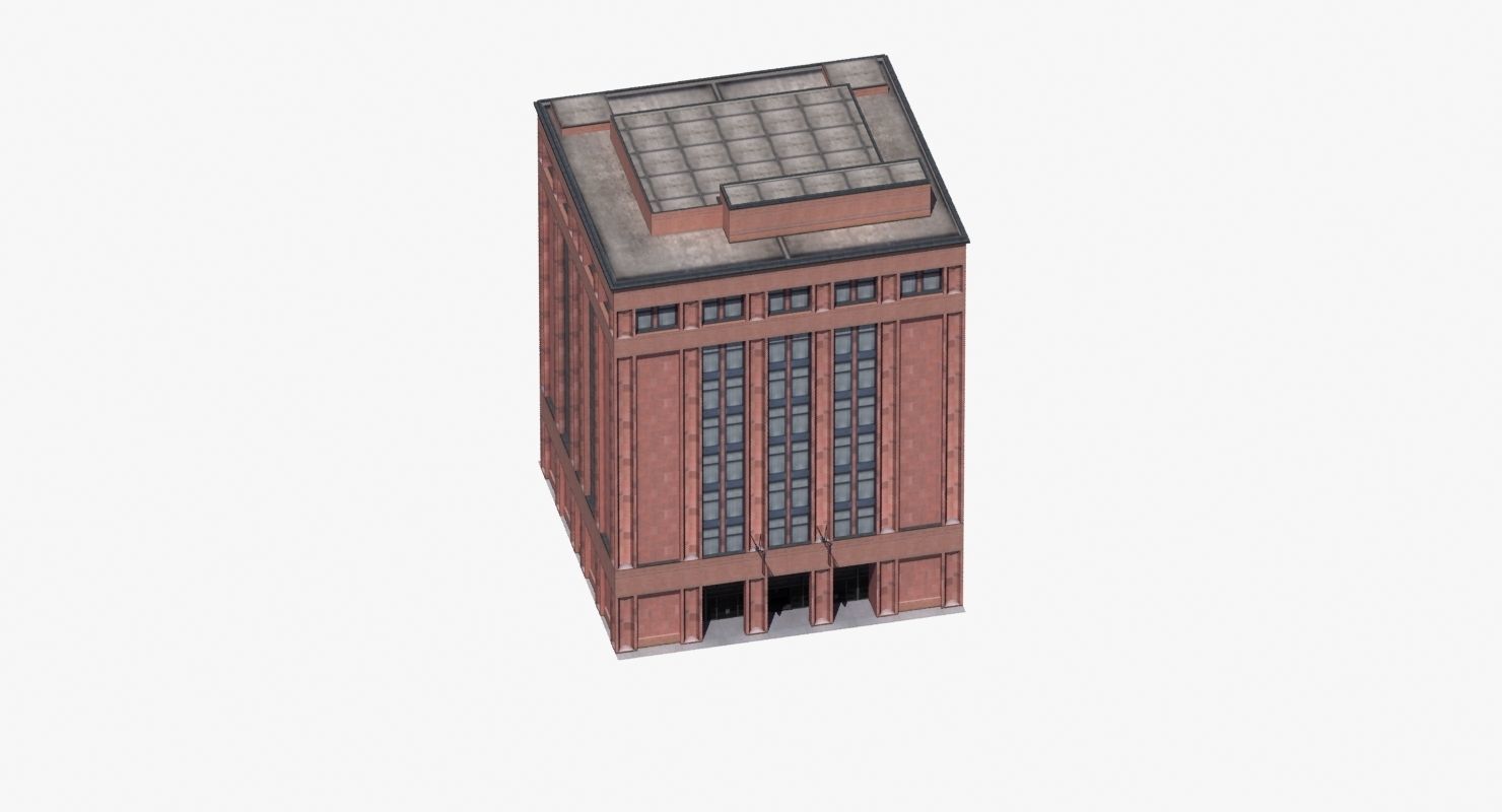 Office Library Building Low-poly 3D model_39