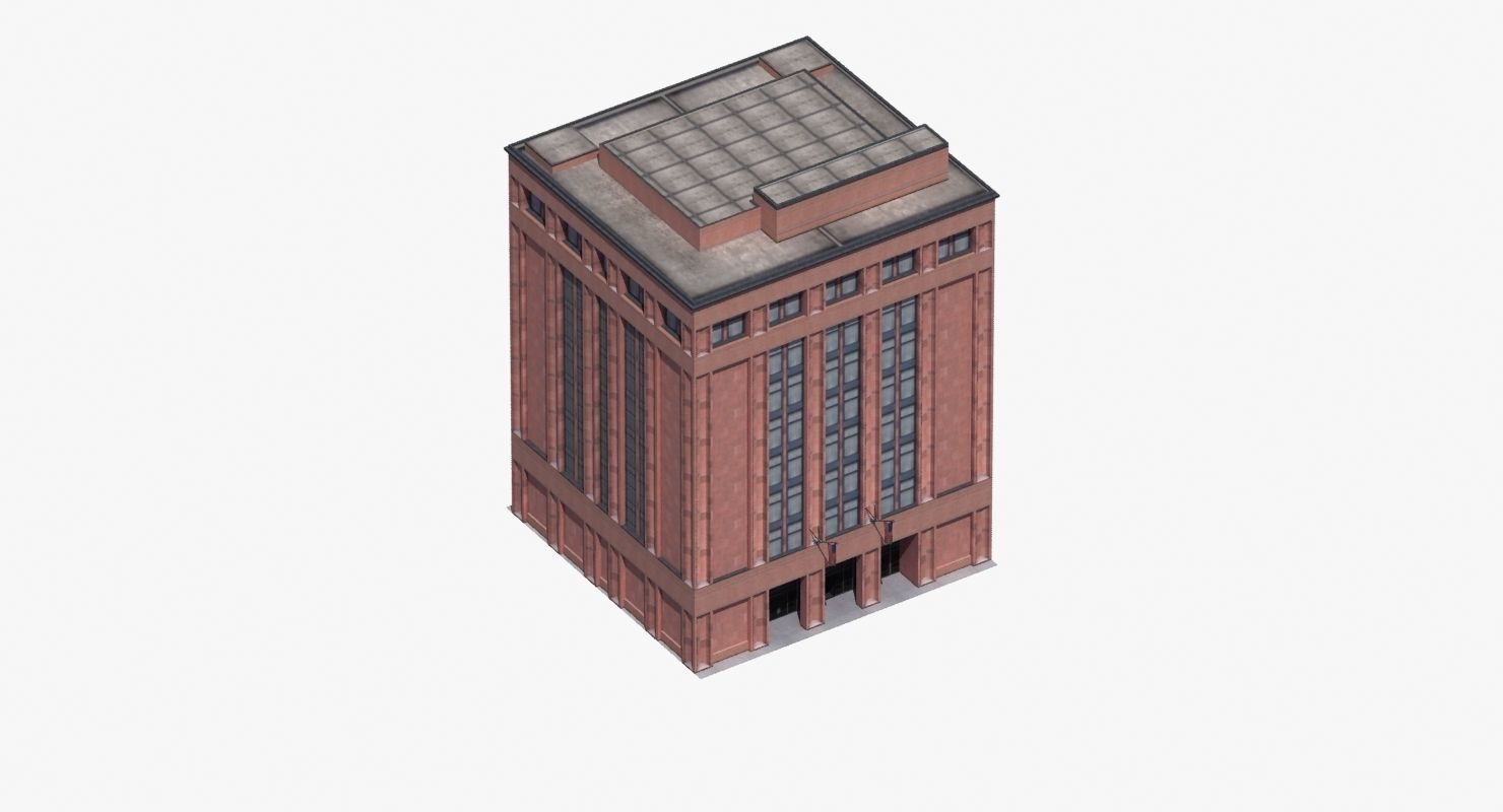 Office Library Building Low-poly 3D model_35