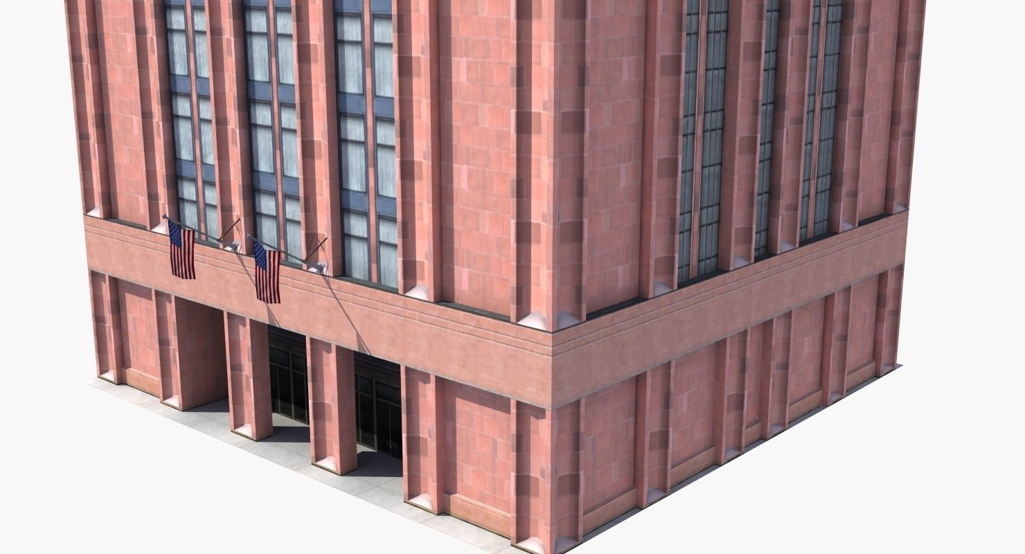 Office Library Building Low-poly 3D model_14