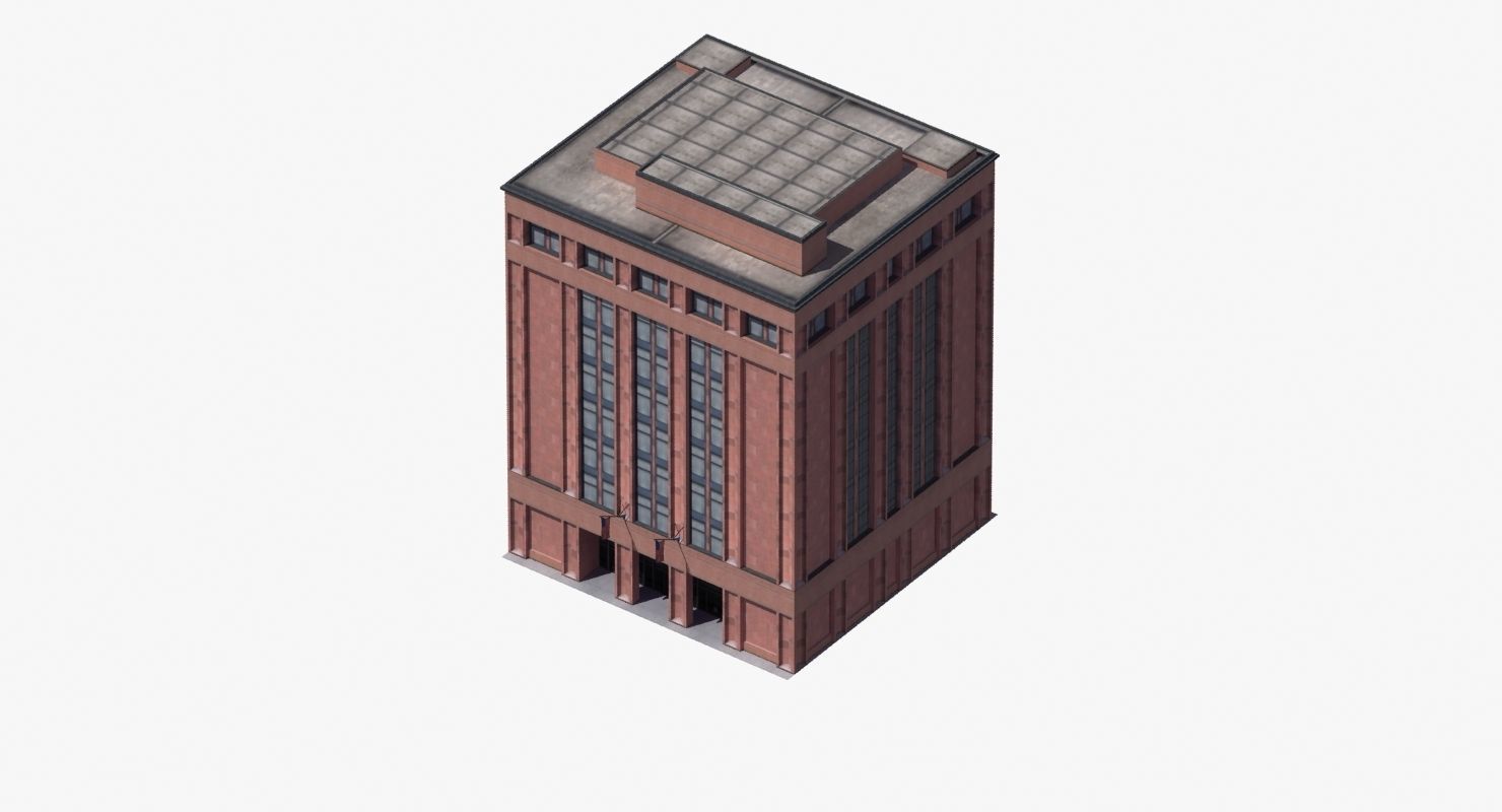 Office Library Building Low-poly 3D model_31