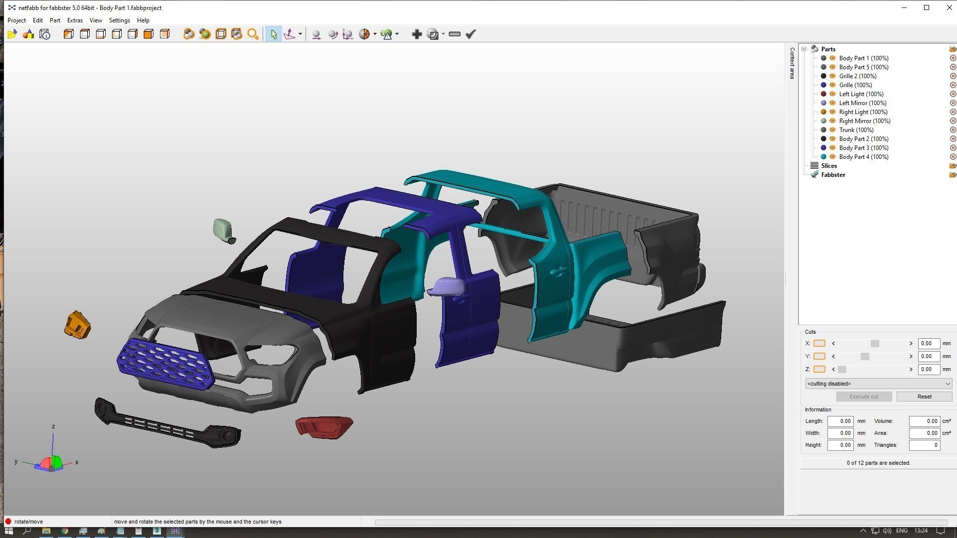 Toyota Tacoma 2020 Body For Print 3D print model_7