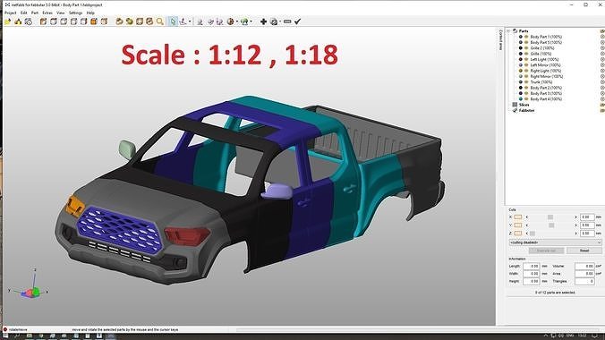 Toyota Tacoma 2020 Body For Print 3D print model 7