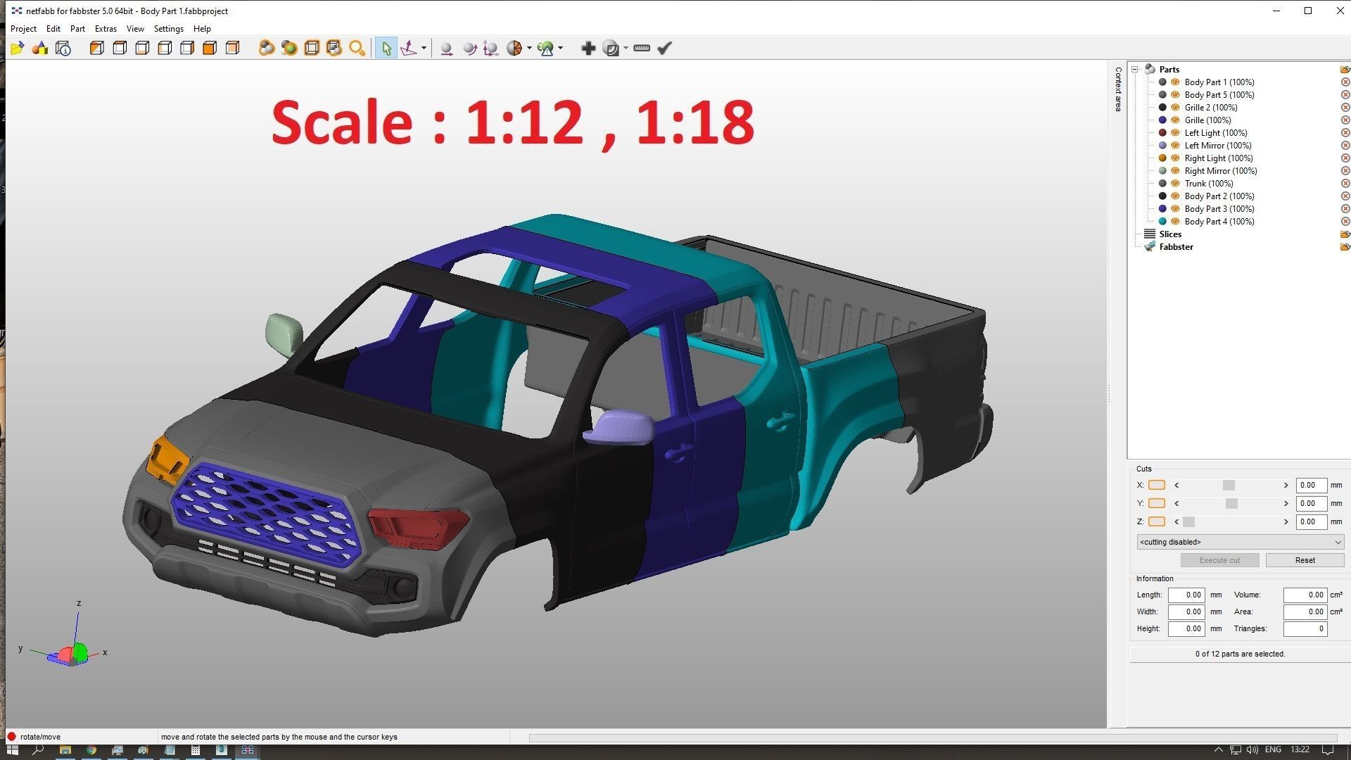 Toyota Tacoma 2020 Body For Print 3D print model_6
