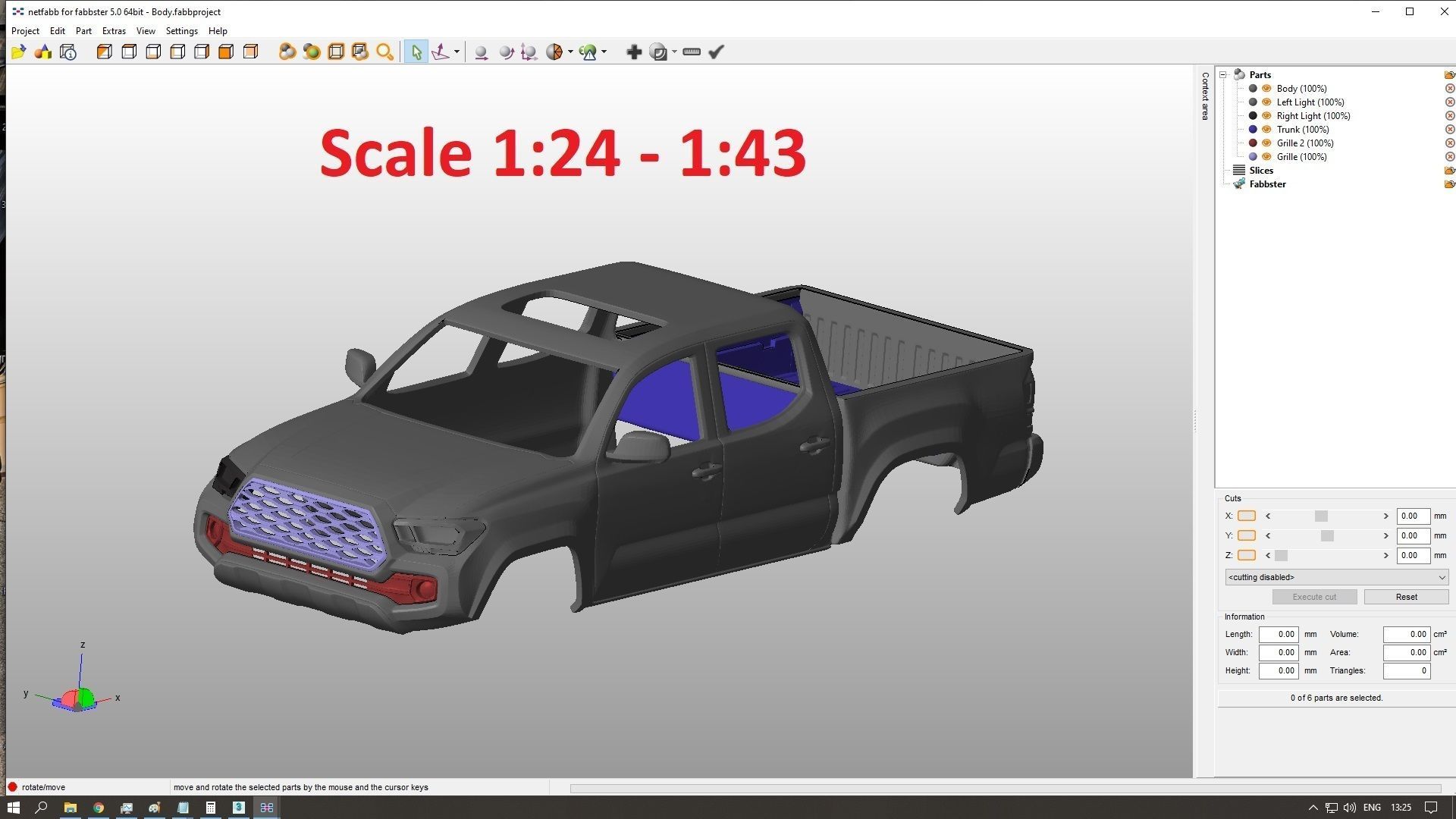 Toyota Tacoma 2020 Body For Print 3D print model_8