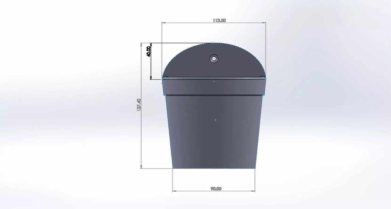 Plant Pot For Wall 153mm wide top 150mm bottom Free 3D print model