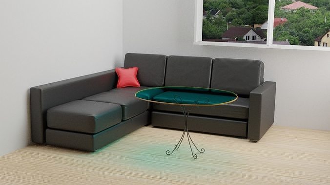 Black sofa 3D model