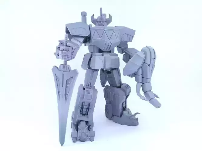 3D Printable Power Robot not Dino Megazord -No Supports Free 3D print model
