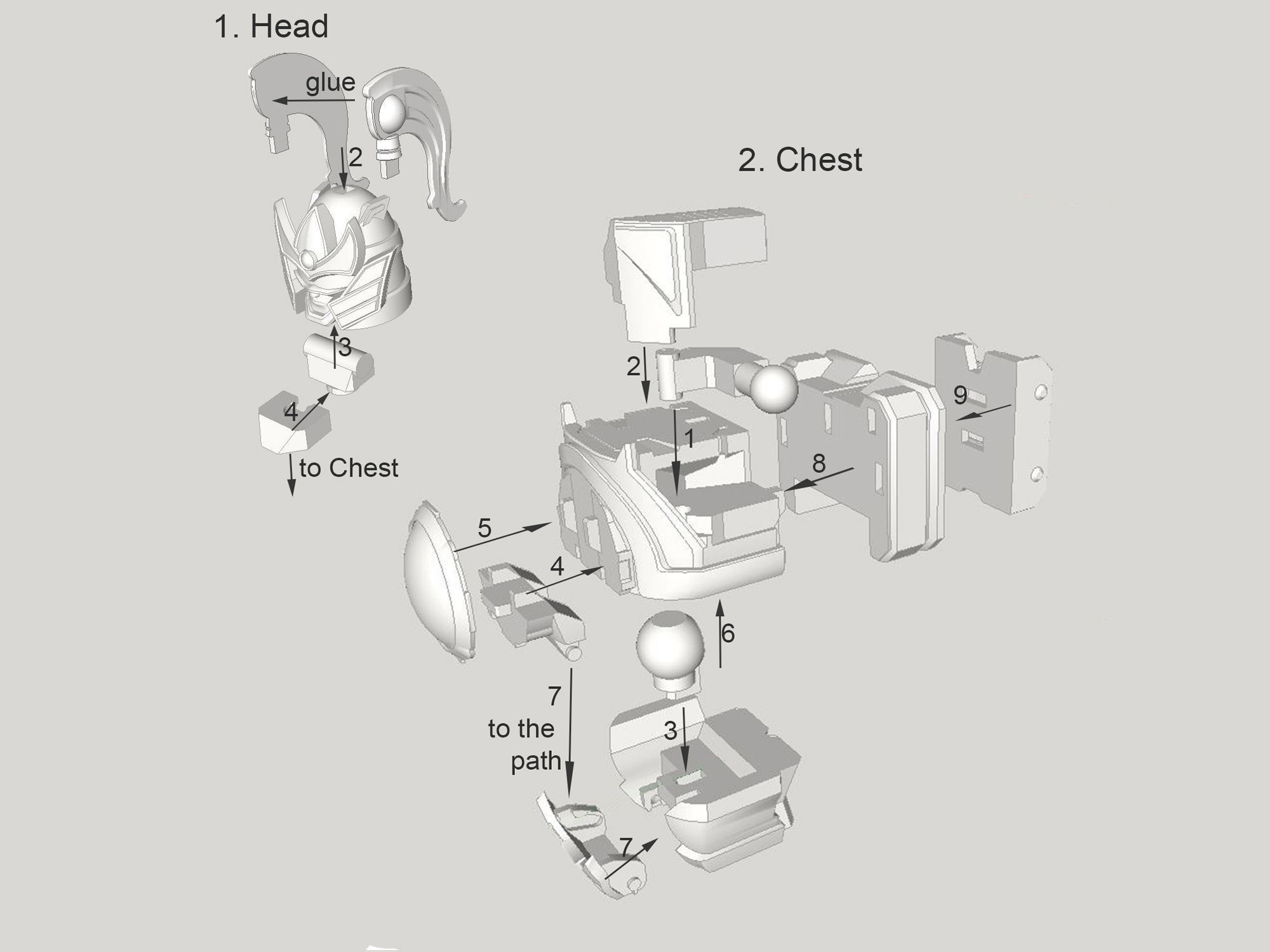 3D Printable Power Robot not Dino Megazord -No Supports Free 3D print model_11