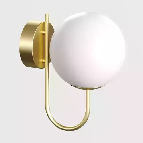Modern brass and opal glass wall lamp Laredoute MORICIO