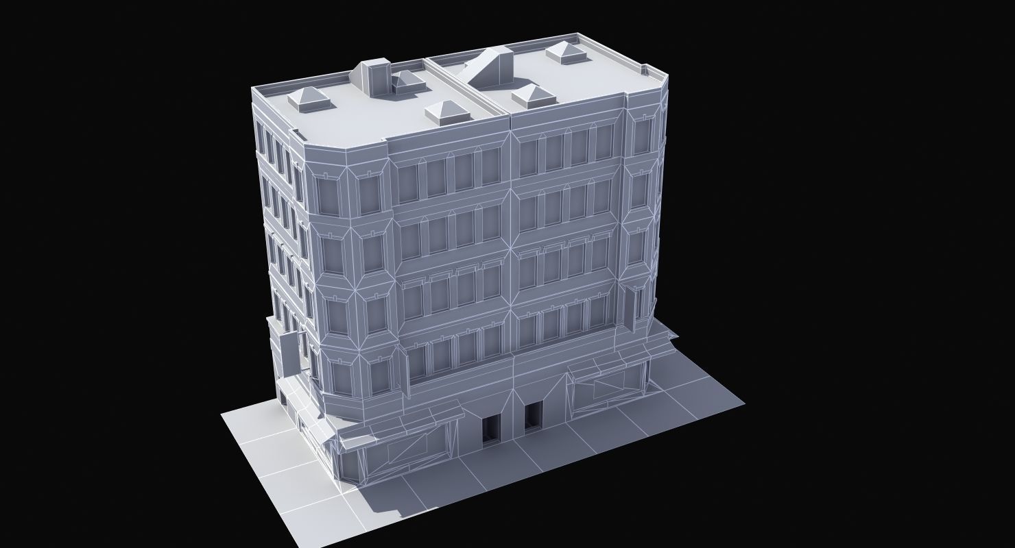 Downtown Store Building Low-poly 3D model_20