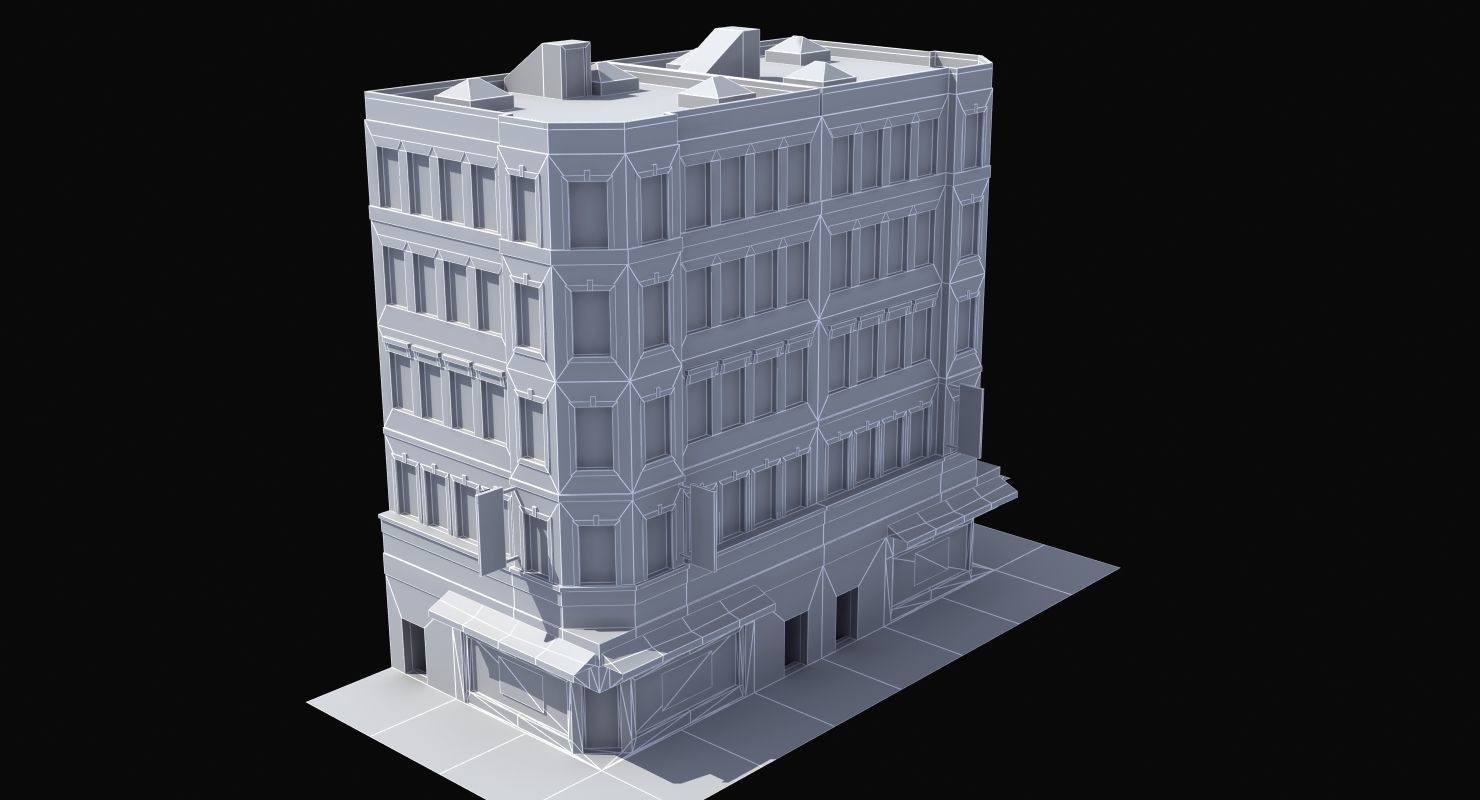 Downtown Store Building Low-poly 3D model_15