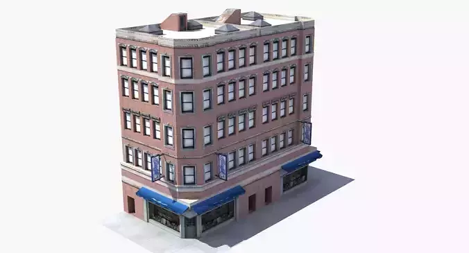 Downtown Store Building Low-poly 3D model
