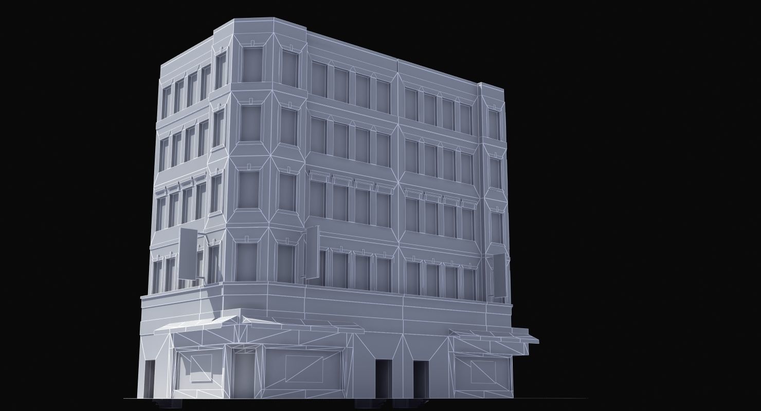 Downtown Store Building Low-poly 3D model_14