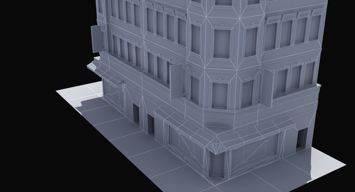 Downtown Store Building Low-poly 3D model_17