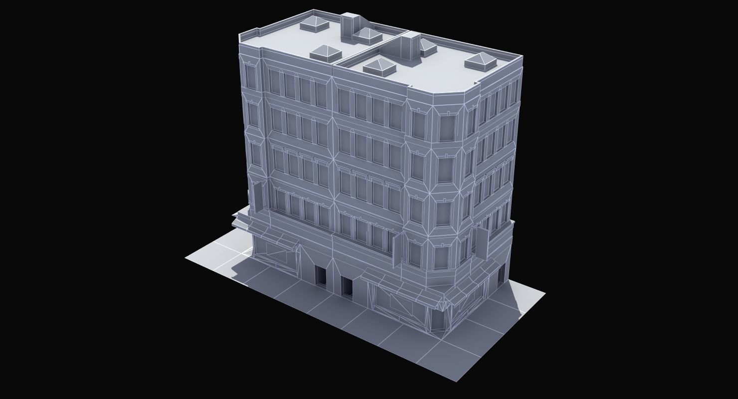 Downtown Store Building Low-poly 3D model_25