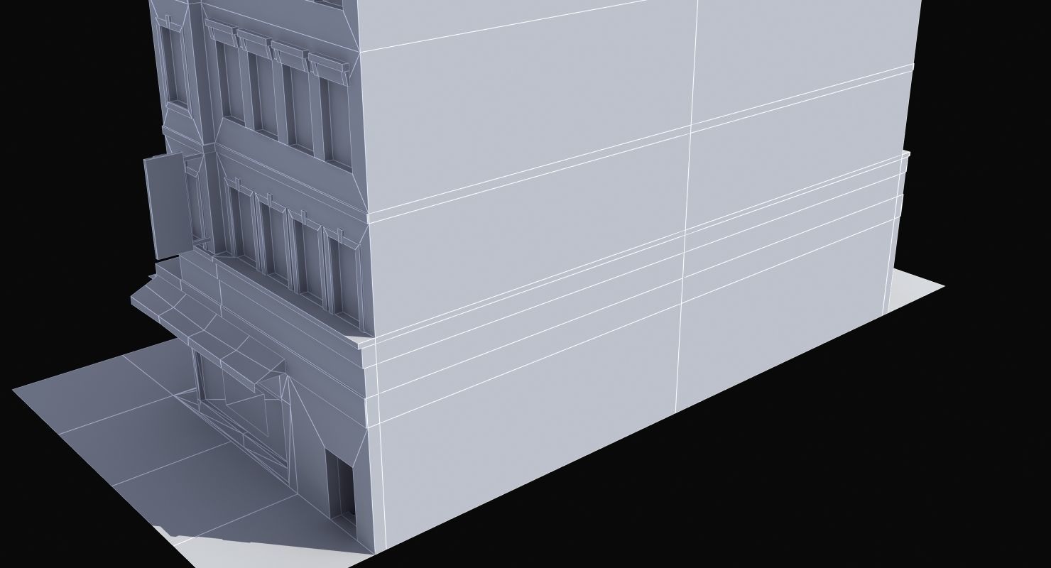 Downtown Store Building Low-poly 3D model_24