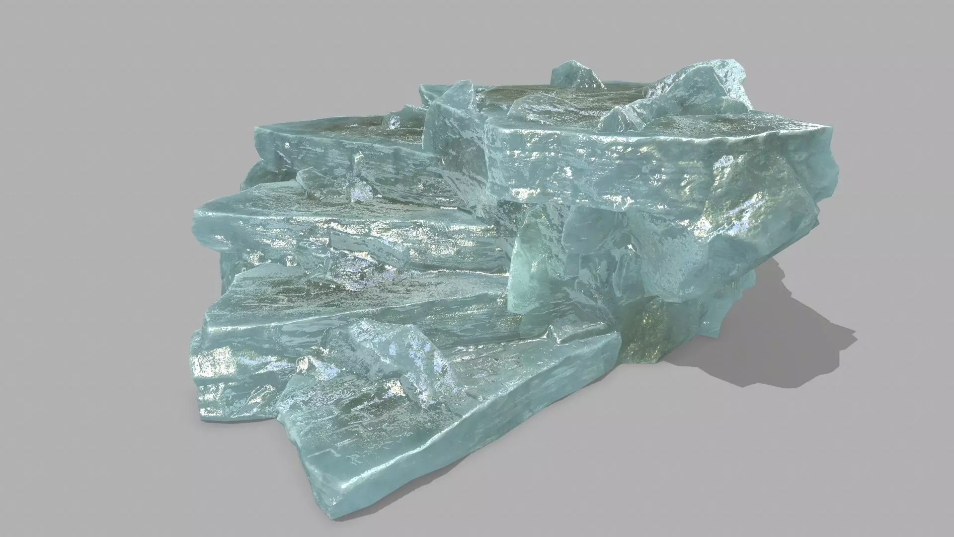 Stair crystal Low-poly 3D model_0