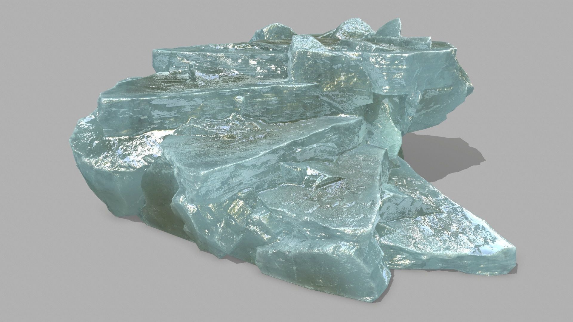 Stair crystal Low-poly 3D model_3