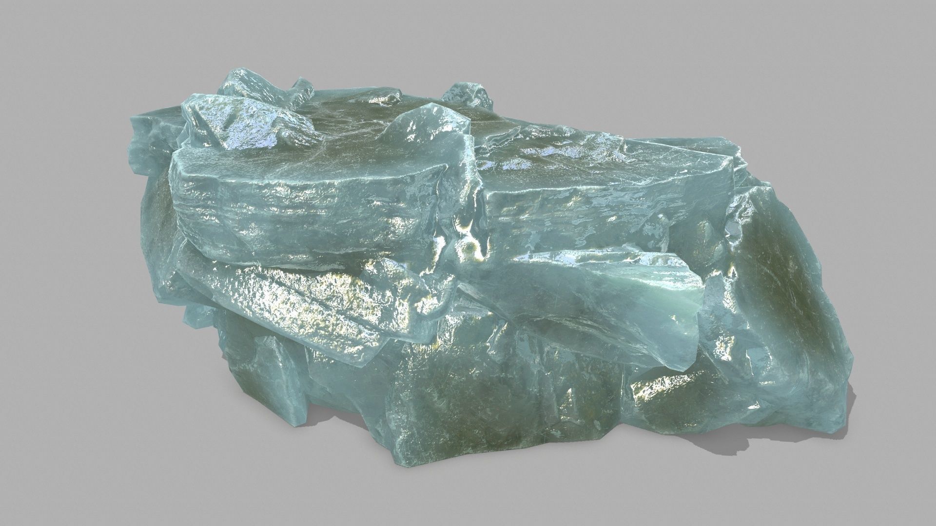 Stair crystal Low-poly 3D model_10