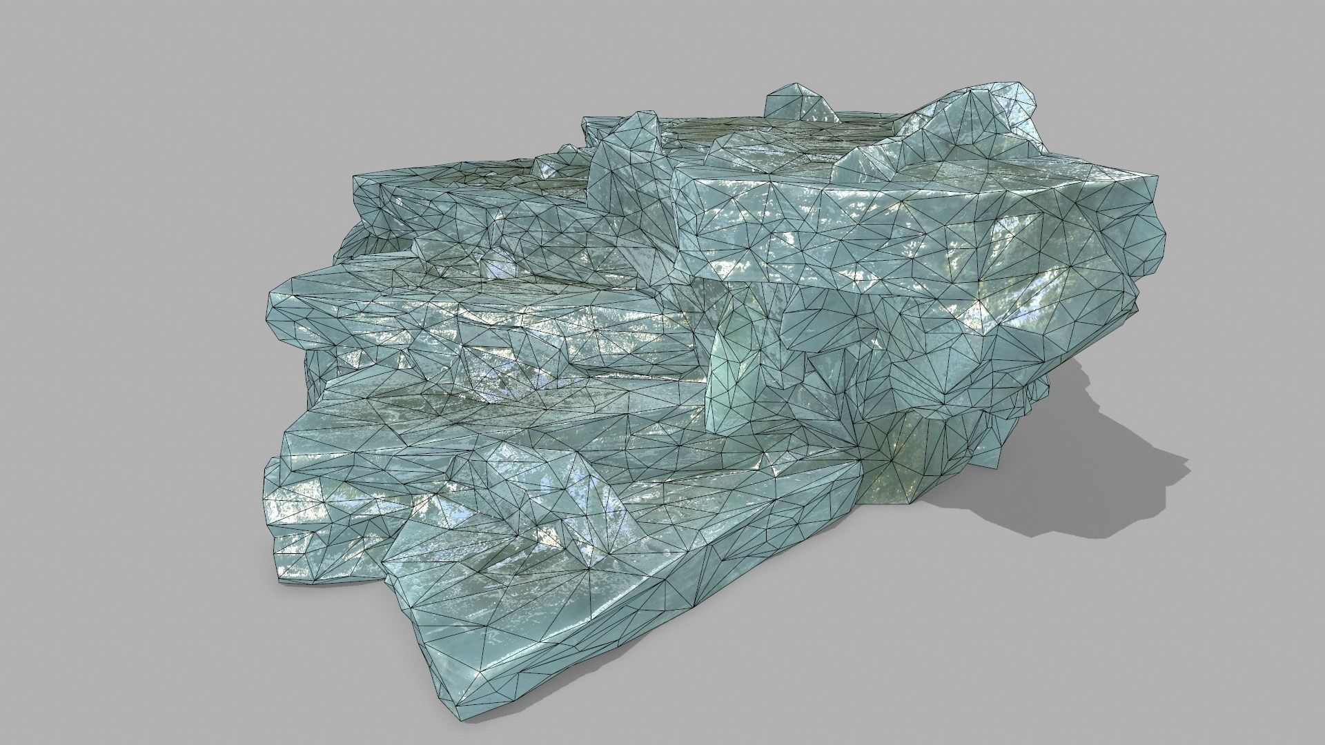 Stair crystal Low-poly 3D model_1