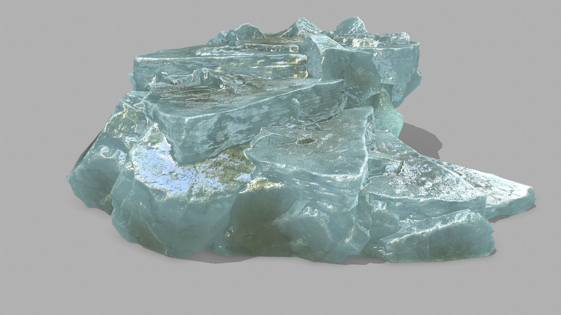 Stair crystal Low-poly 3D model_5