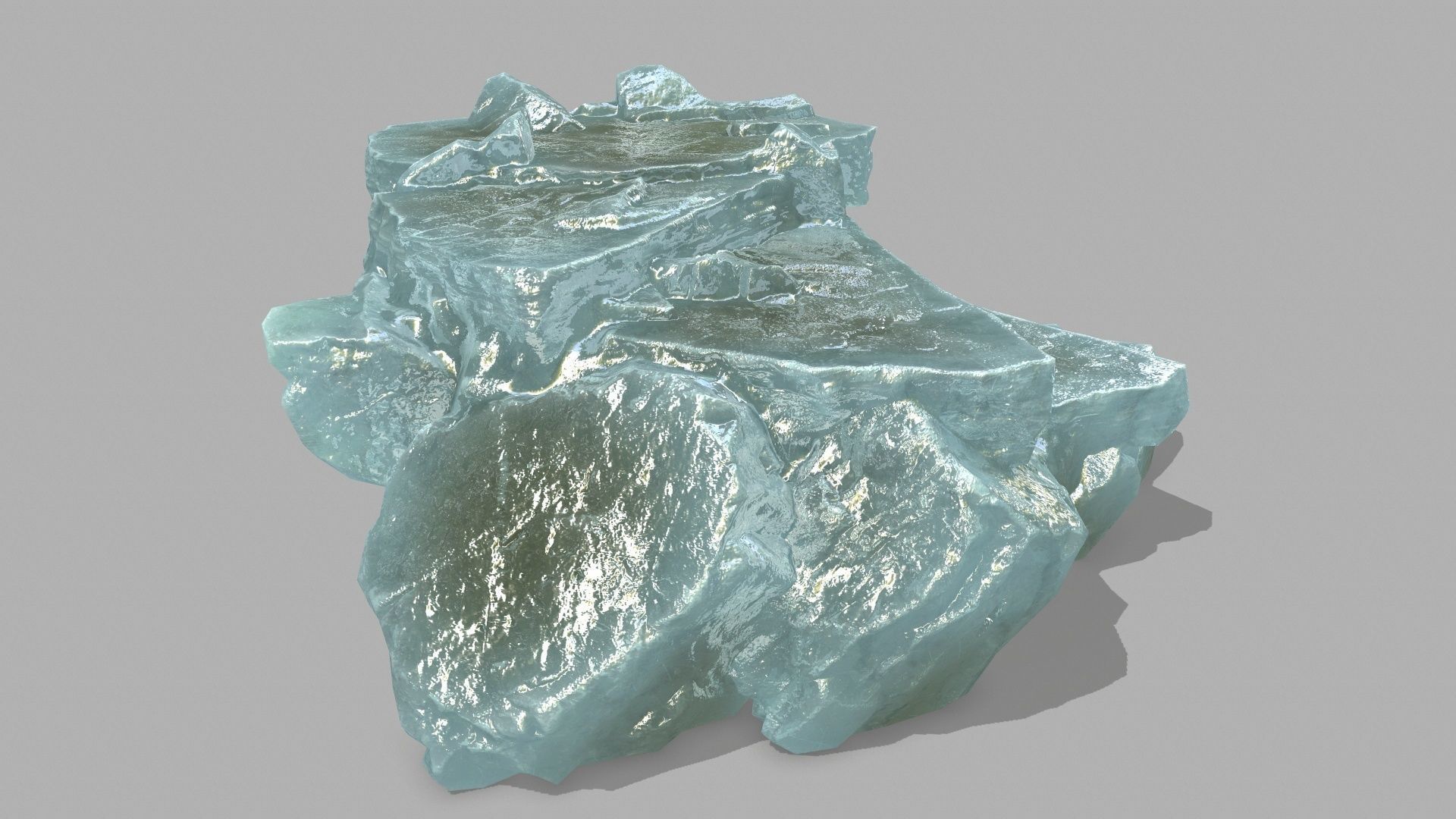 Stair crystal Low-poly 3D model_7