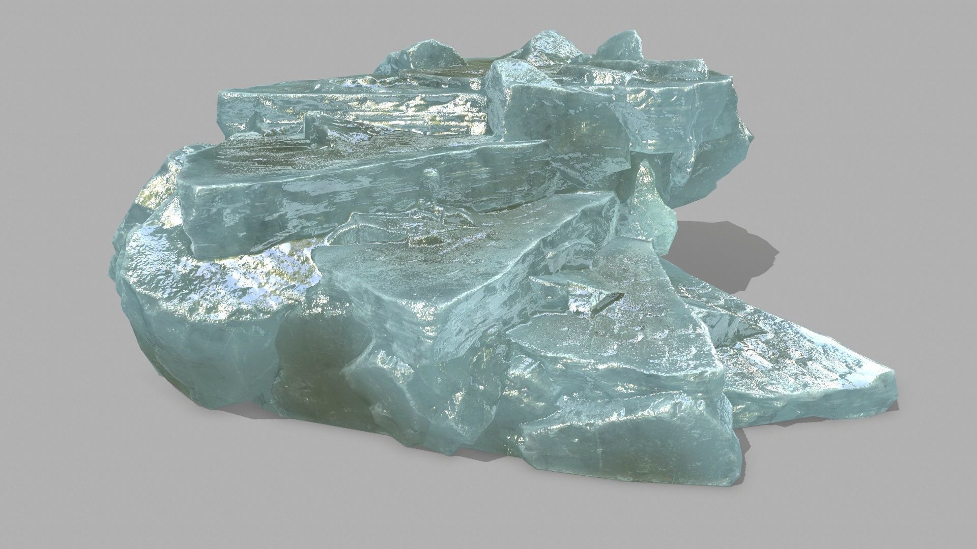 Stair crystal Low-poly 3D model_4