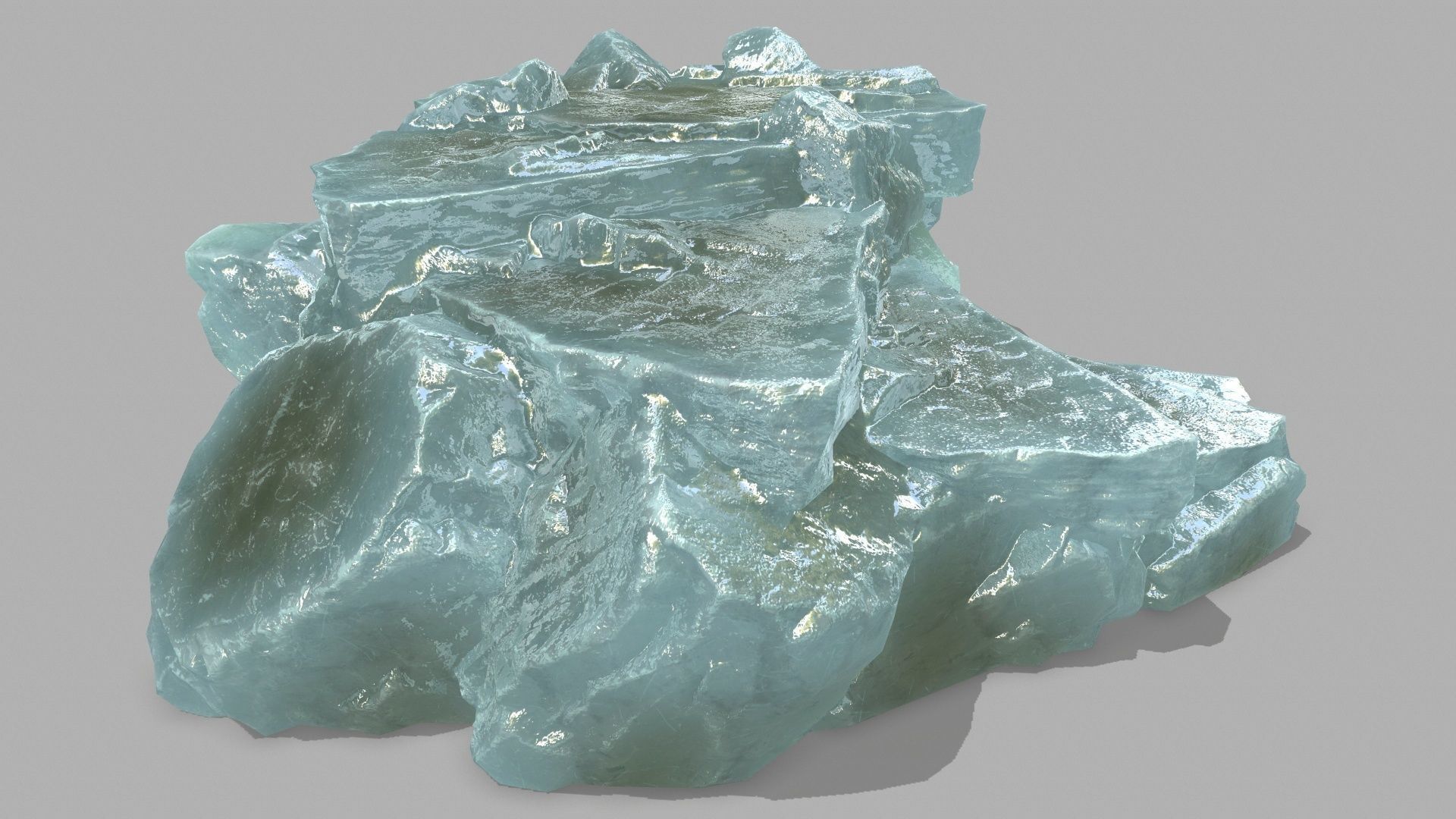 Stair crystal Low-poly 3D model_6