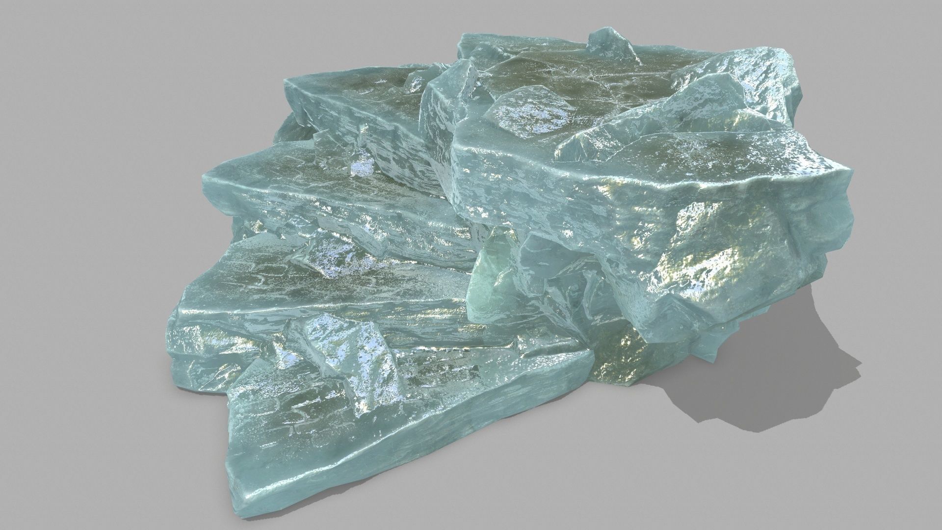 Stair crystal Low-poly 3D model_16