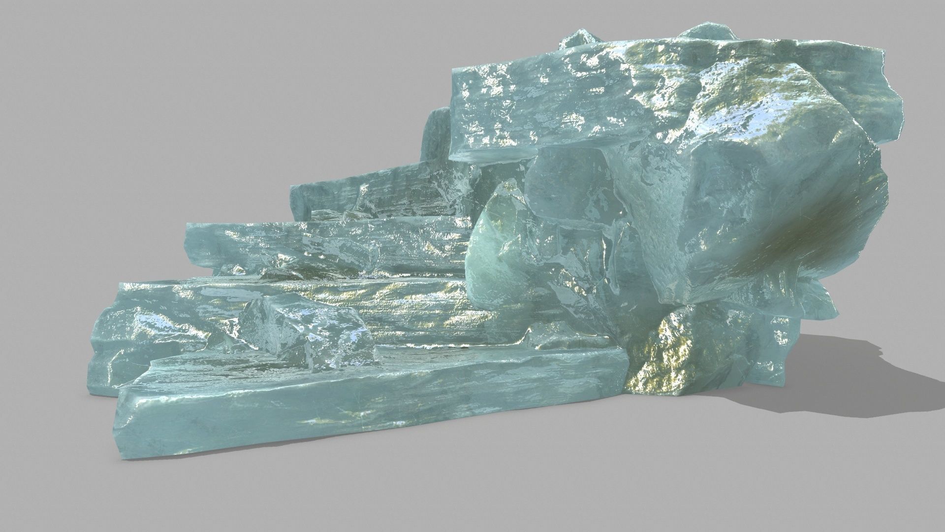 Stair crystal Low-poly 3D model_17