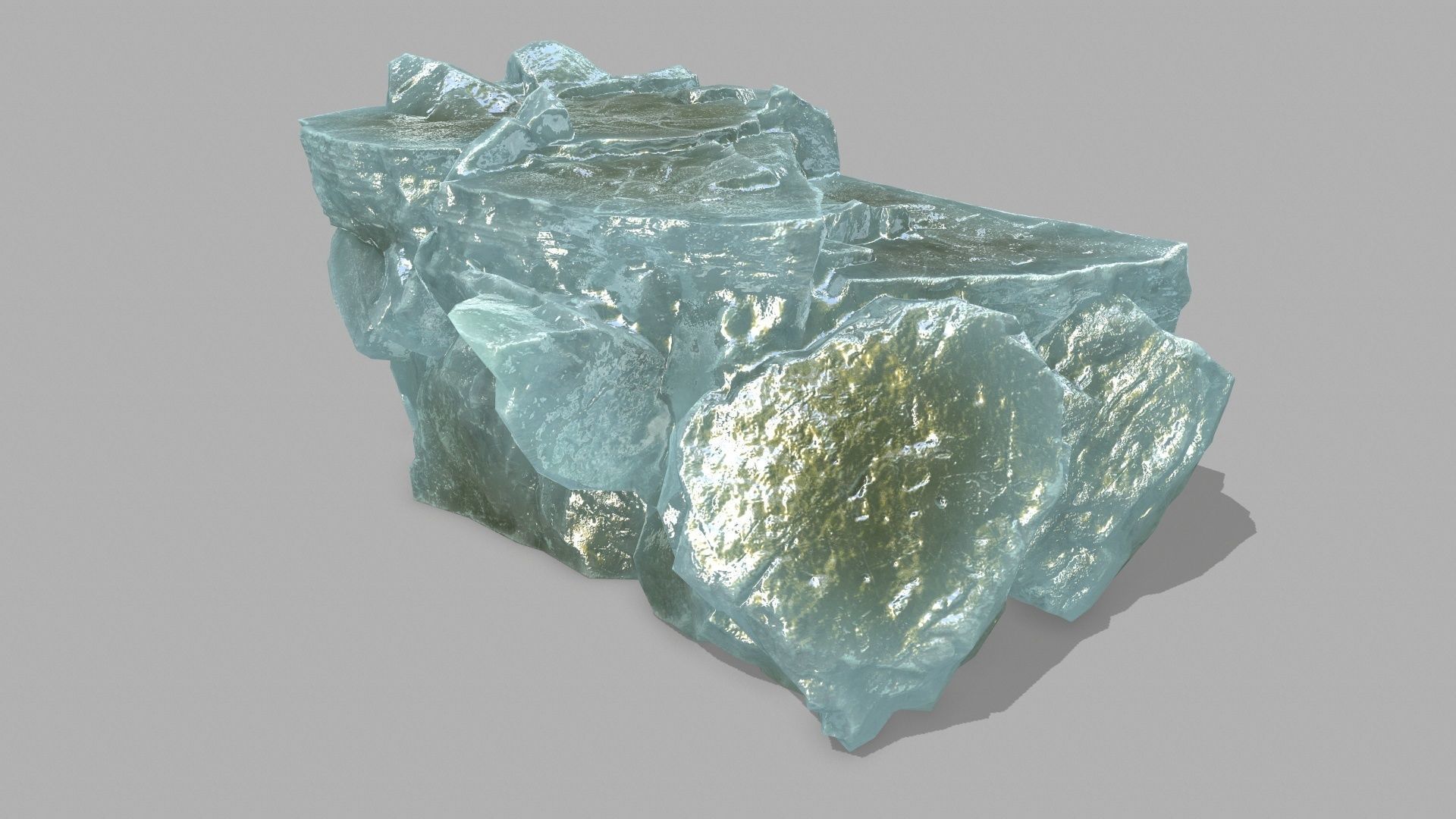 Stair crystal Low-poly 3D model_8