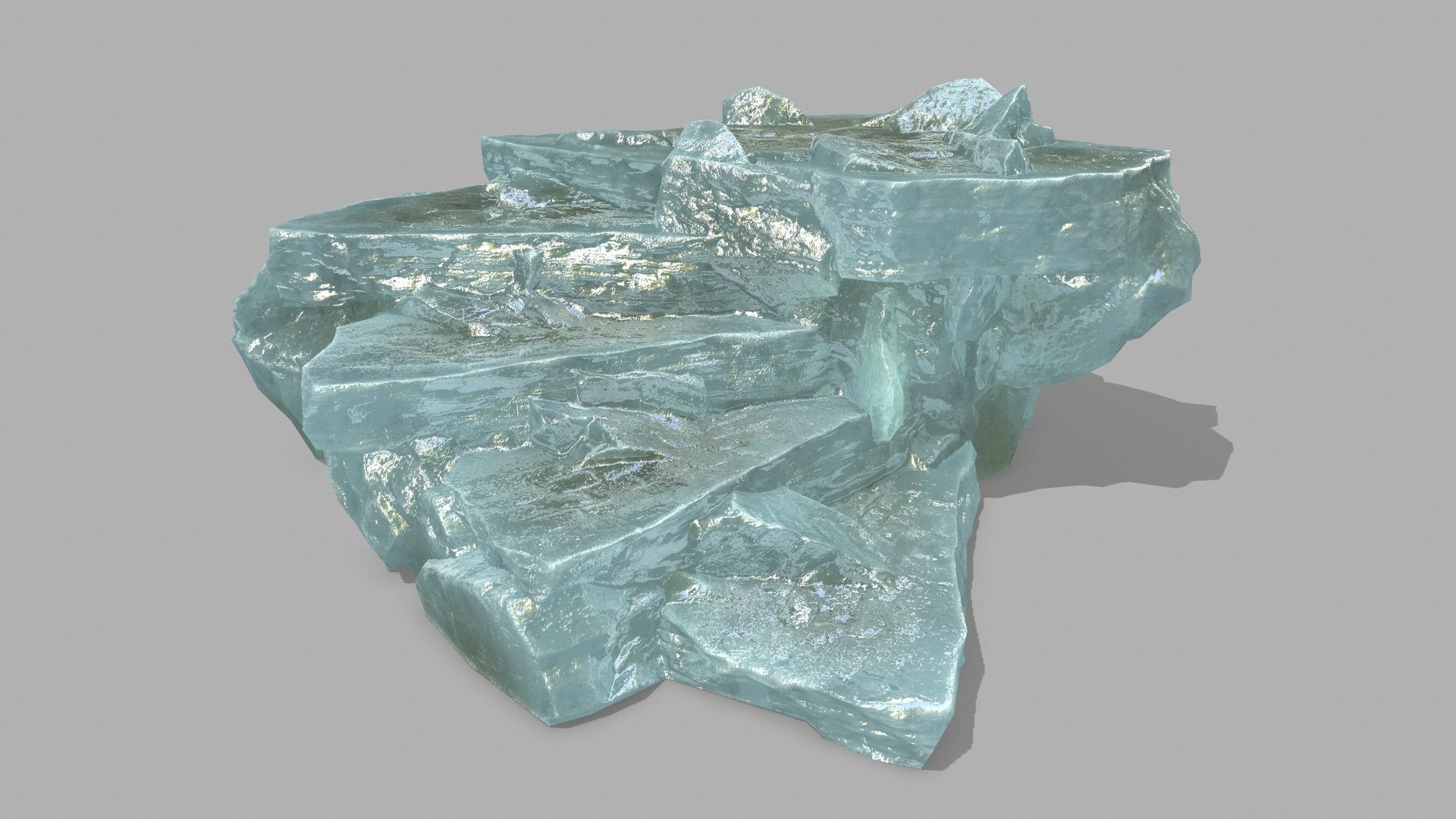 Stair crystal Low-poly 3D model_2