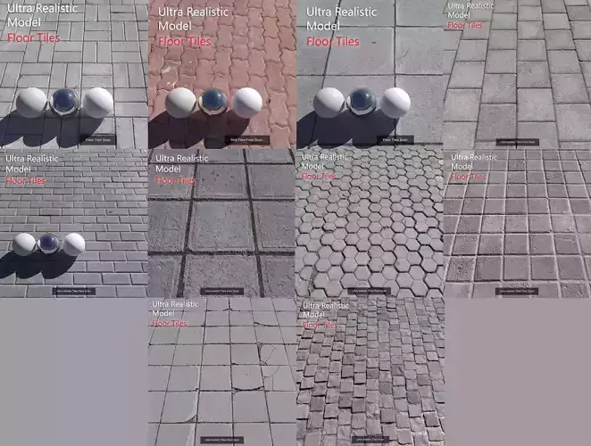 Ultra realistic Floor Tiles 3D Model Collection