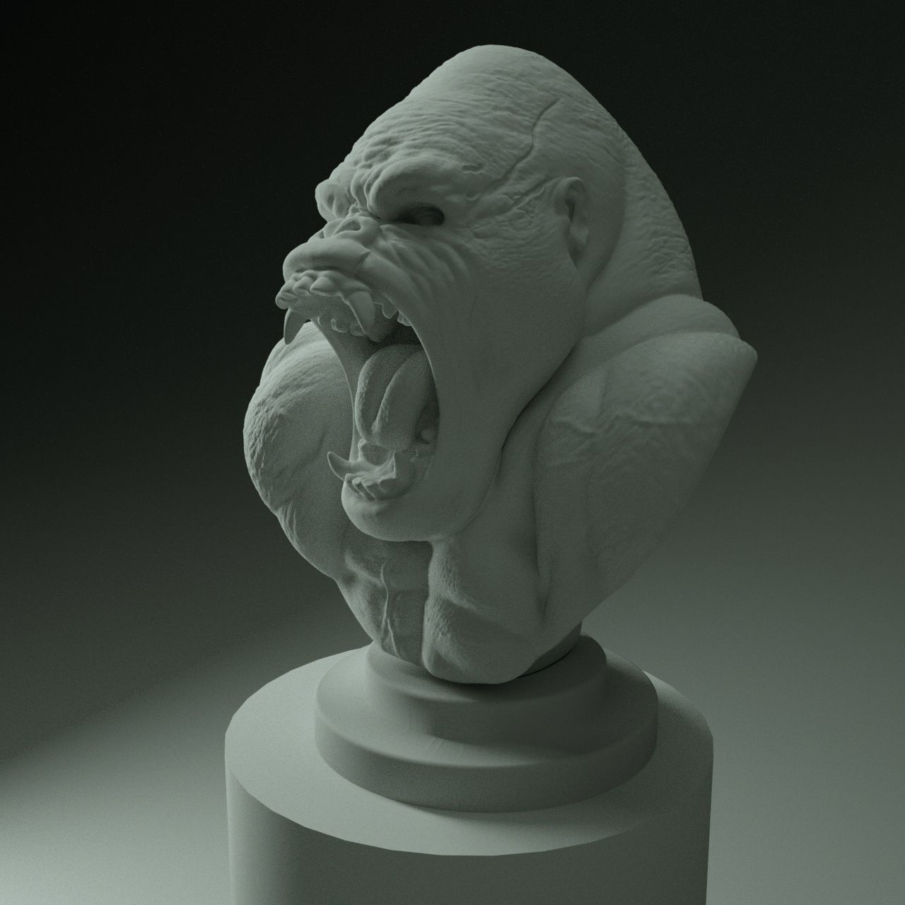 gorilla bust 3D print model_3